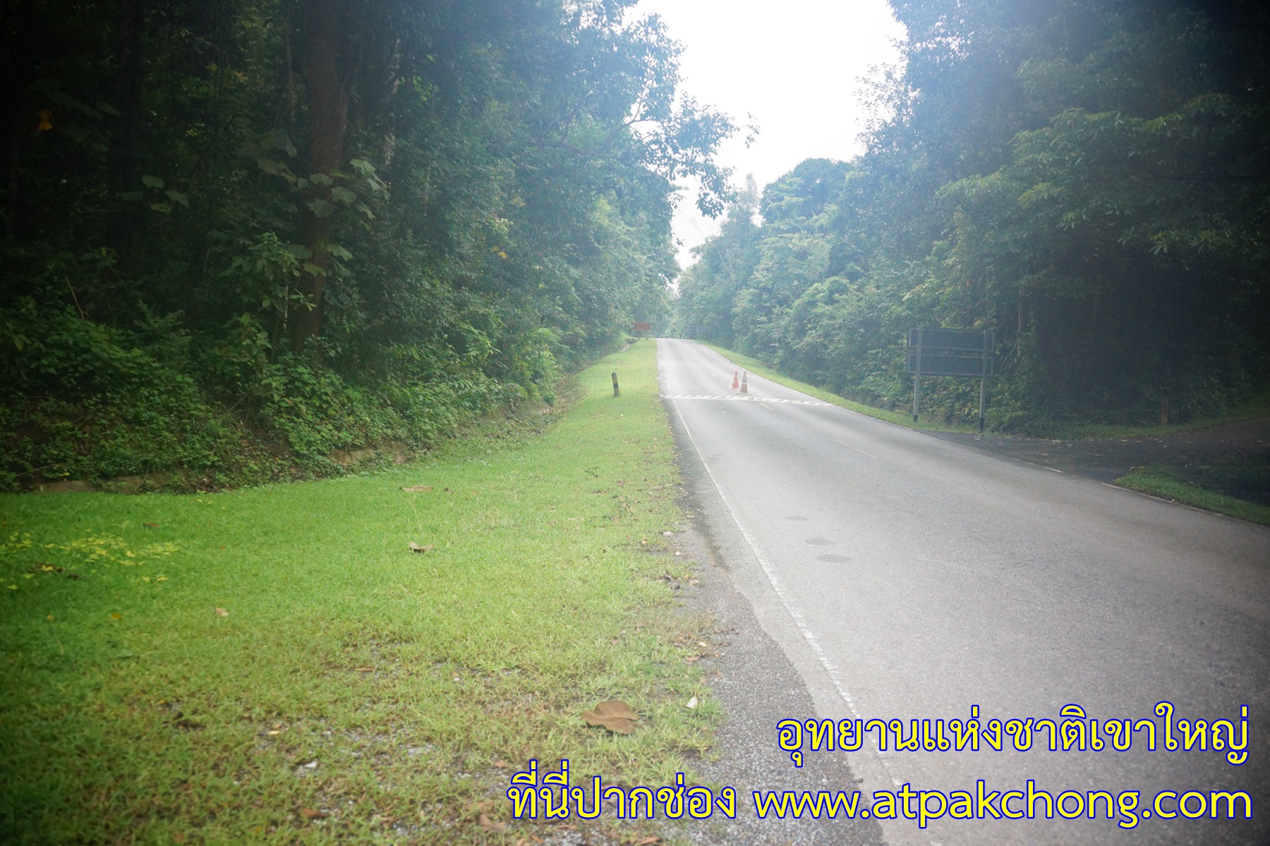 ถนนด้านหน้า ทางเข้า น้ำตกเหวนรก อุทยานแห่งชาติเขาใหญ่